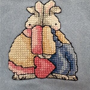 Vintage Pannill Easter Bunny Sweatshirt Grandma Old School Retro Size XL Bunnies